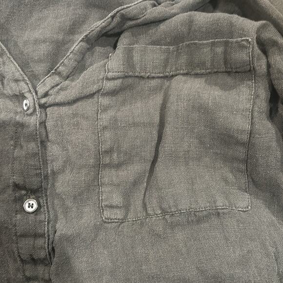 ZARA Women's Olive Green Utility Relaxed Roll Tab Sleeve Button Down Shirt Sz S - Picture 5 of 7